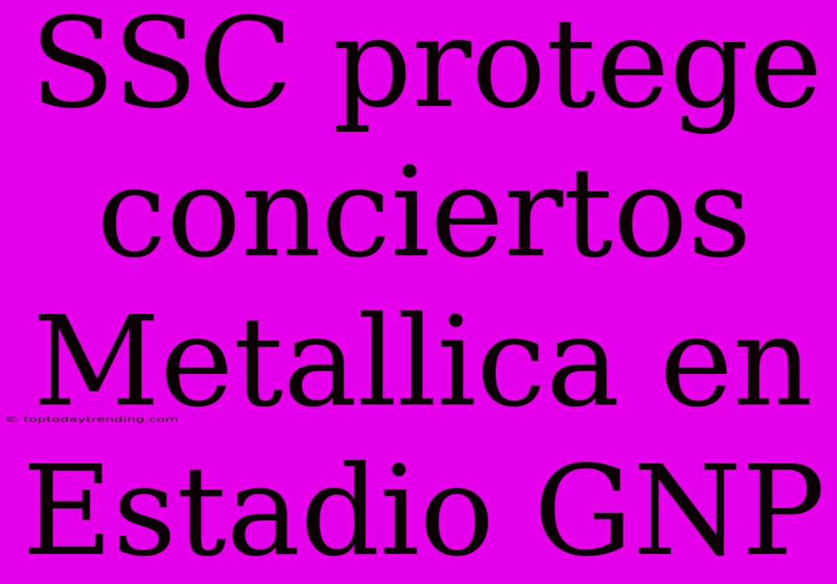 SSC Protege Conciertos Metallica En Estadio GNP