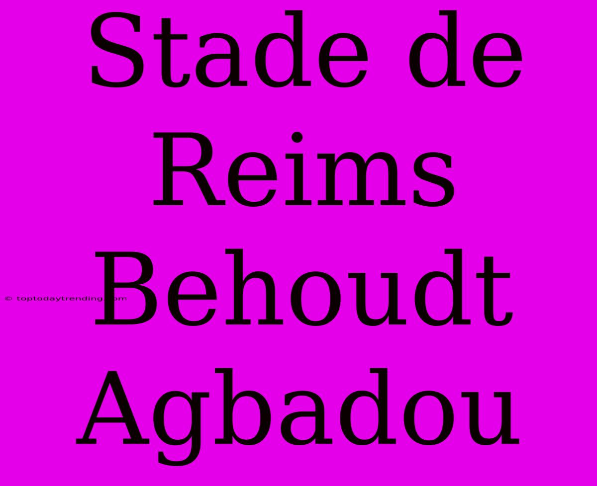 Stade De Reims Behoudt Agbadou