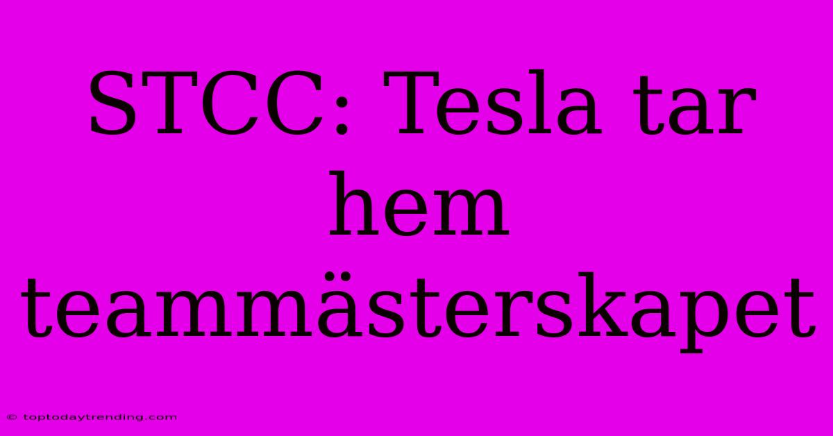 STCC: Tesla Tar Hem Teammästerskapet