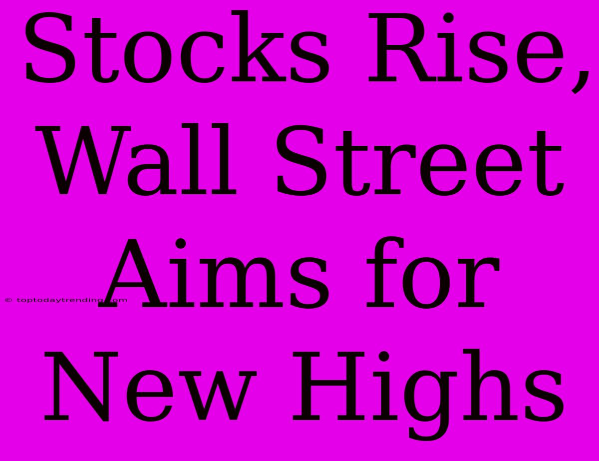 Stocks Rise, Wall Street Aims For New Highs