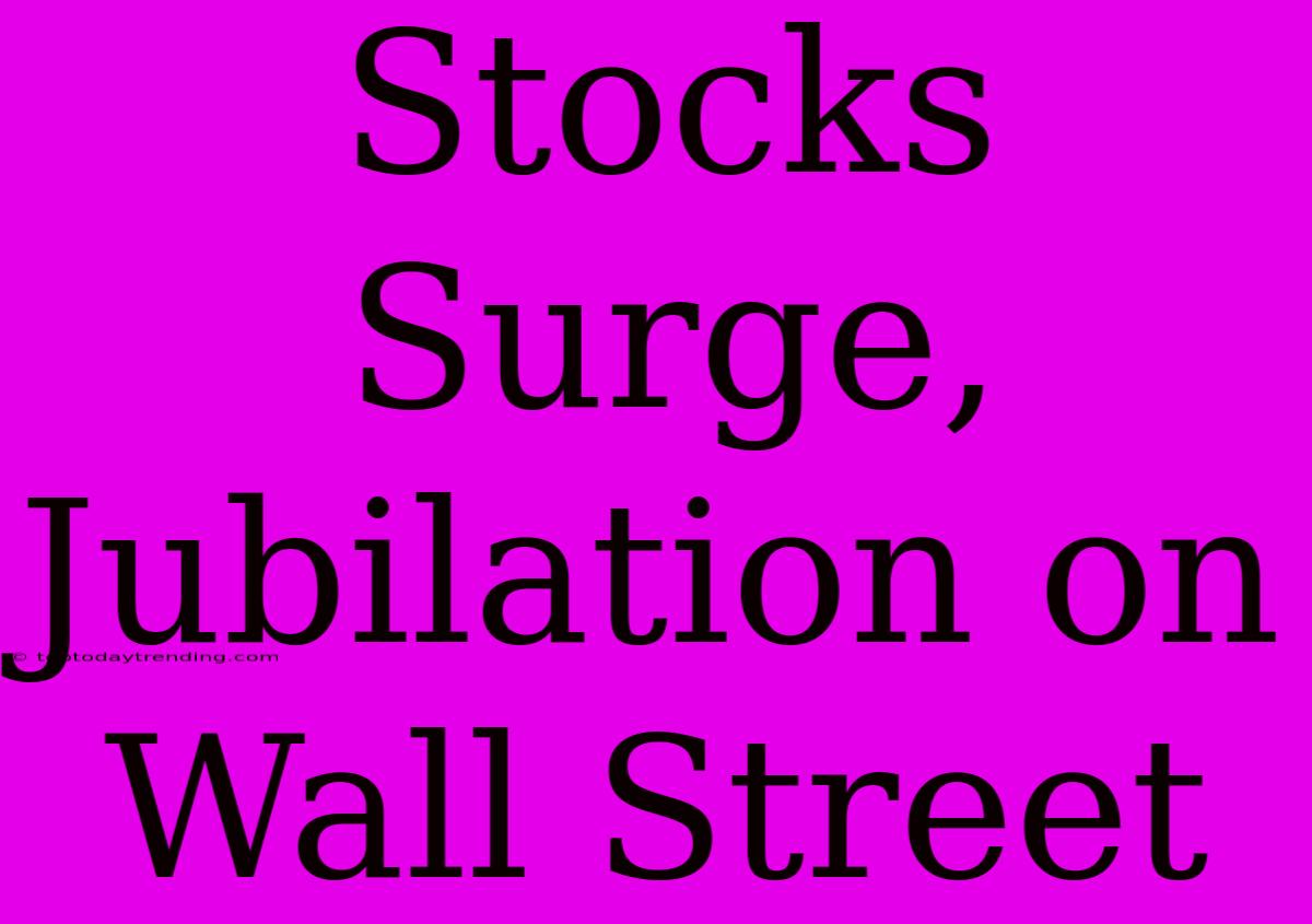 Stocks Surge, Jubilation On Wall Street