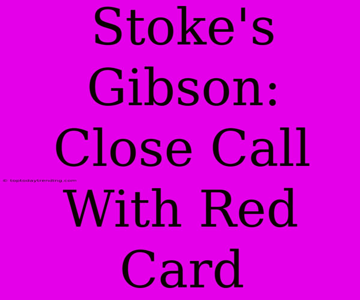 Stoke's Gibson: Close Call With Red Card