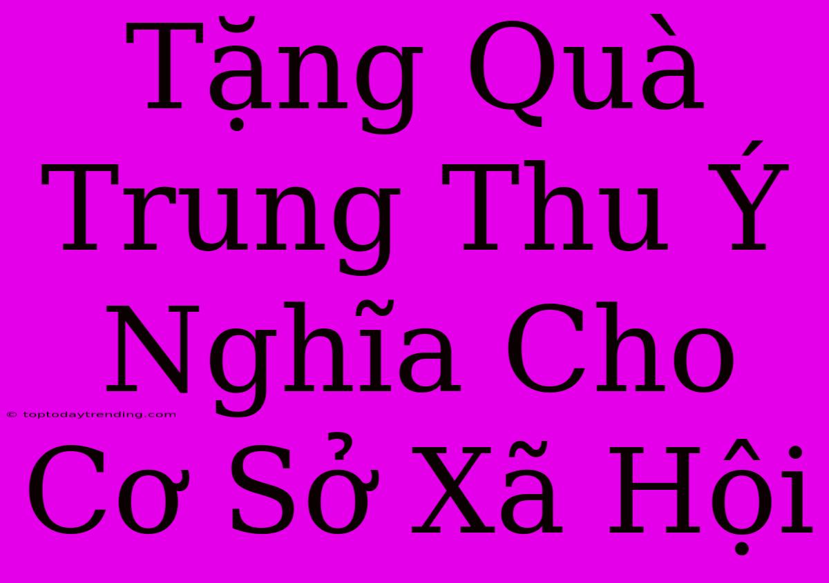 Tặng Quà Trung Thu Ý Nghĩa Cho Cơ Sở Xã Hội