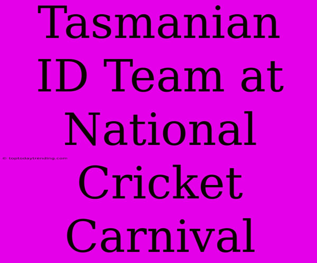 Tasmanian ID Team At National Cricket Carnival