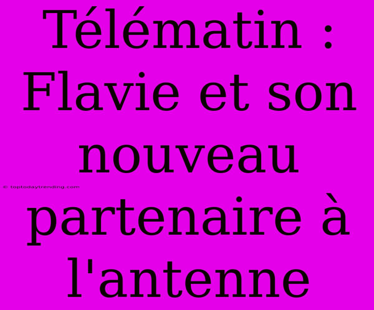 Télématin : Flavie Et Son Nouveau Partenaire À L'antenne