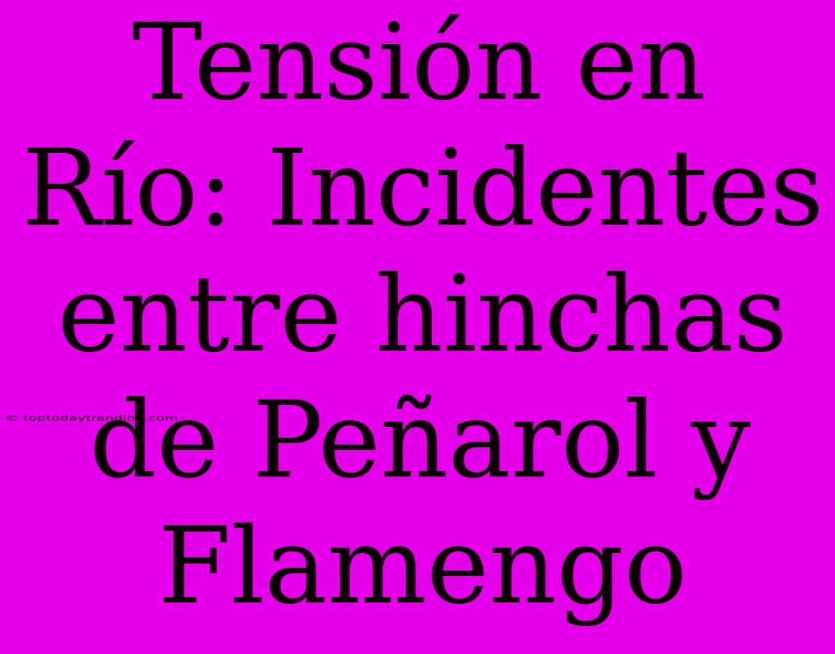 Tensión En Río: Incidentes Entre Hinchas De Peñarol Y Flamengo