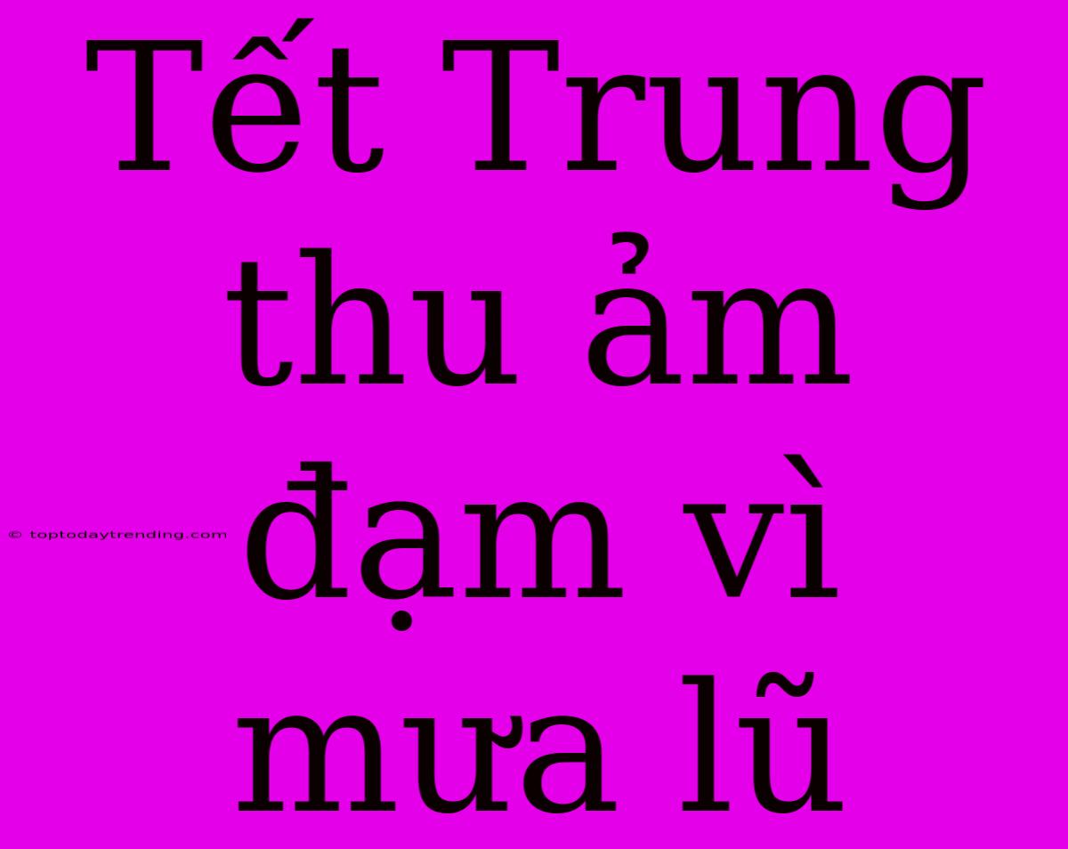 Tết Trung Thu Ảm Đạm Vì Mưa Lũ