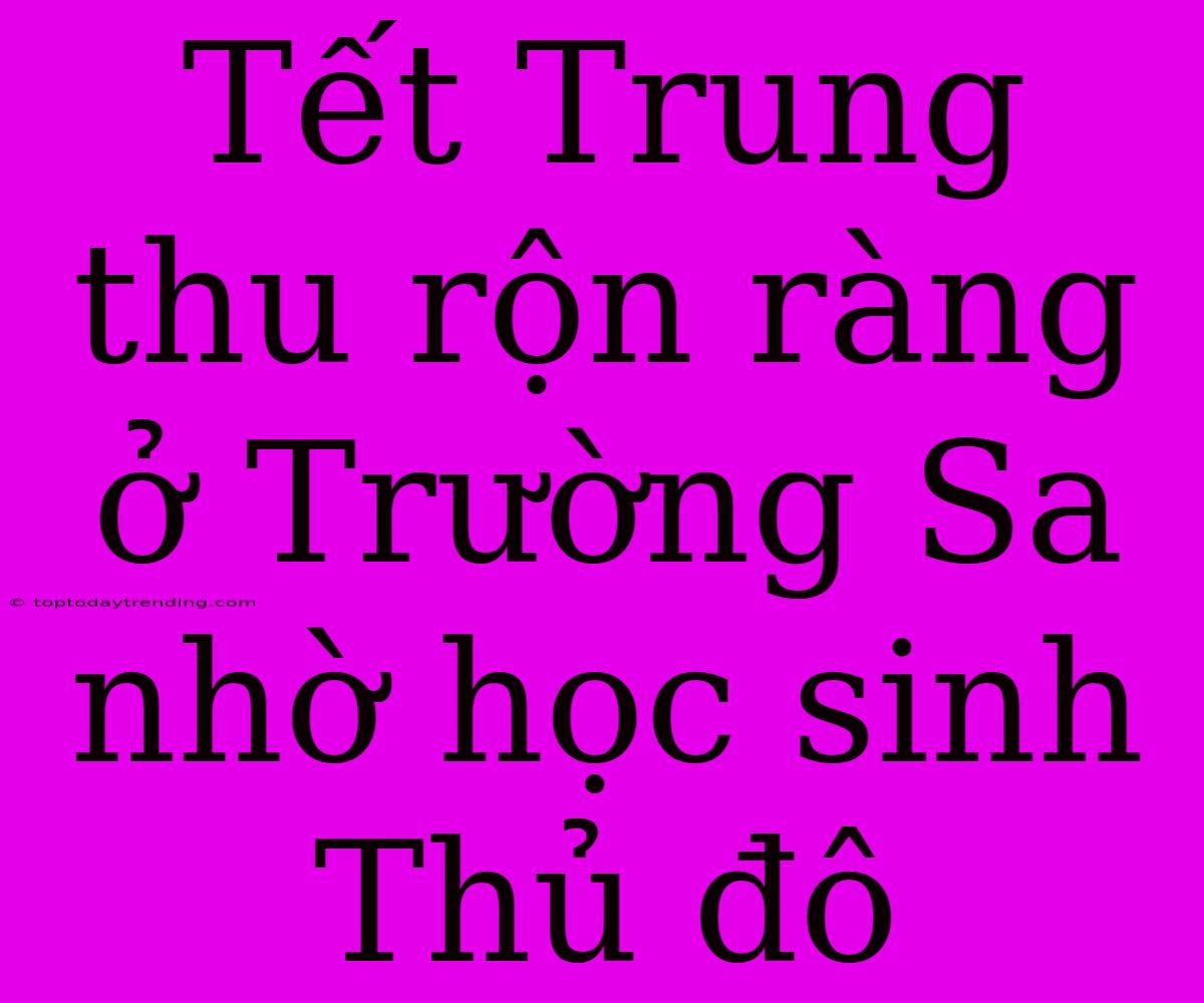 Tết Trung Thu Rộn Ràng Ở Trường Sa Nhờ Học Sinh Thủ Đô