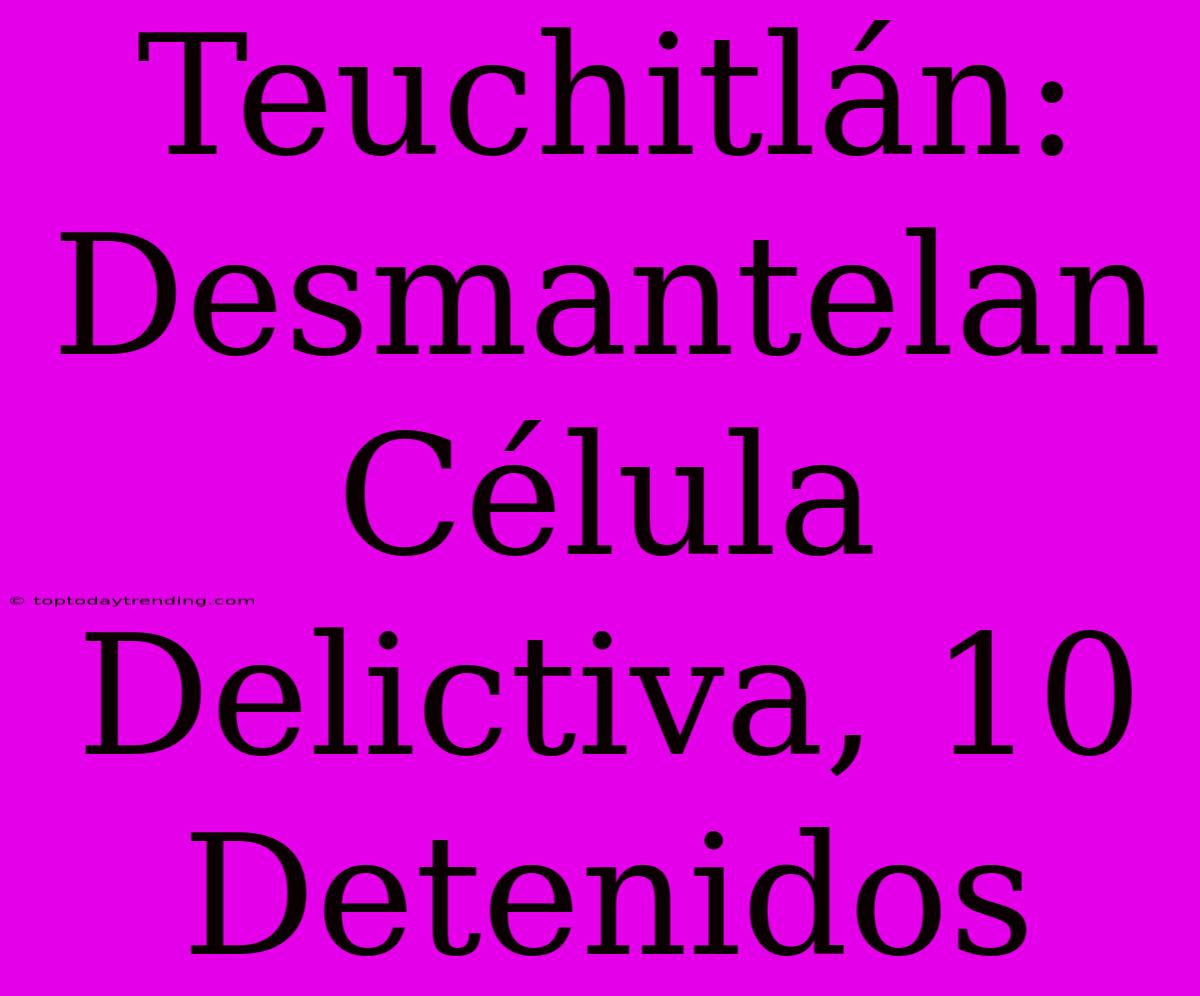 Teuchitlán: Desmantelan Célula Delictiva, 10 Detenidos