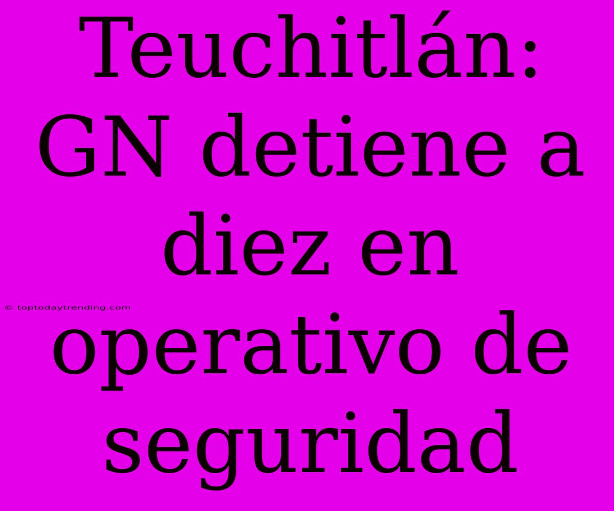 Teuchitlán: GN Detiene A Diez En Operativo De Seguridad