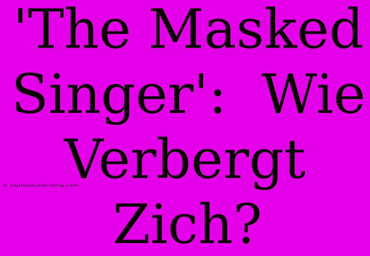 'The Masked Singer':  Wie Verbergt Zich?