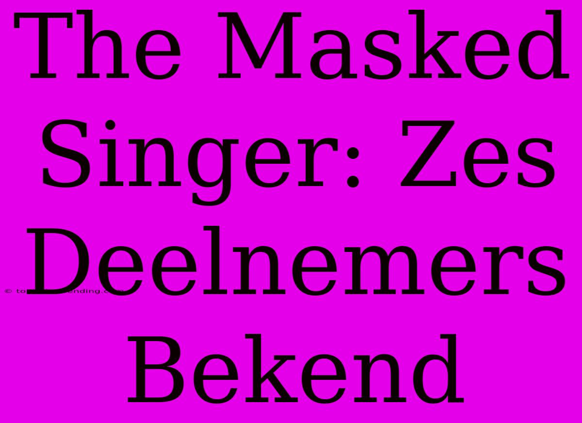 The Masked Singer: Zes Deelnemers Bekend