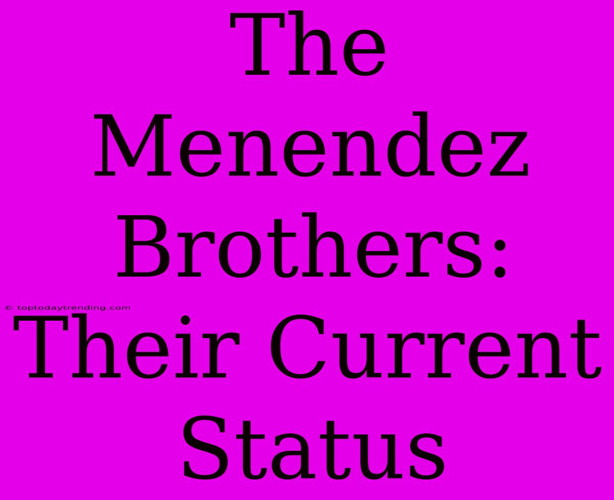 The Menendez Brothers: Their Current Status