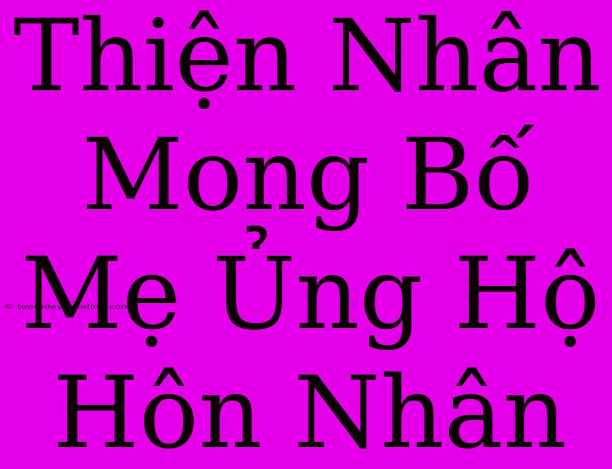 Thiện Nhân Mong Bố Mẹ Ủng Hộ Hôn Nhân