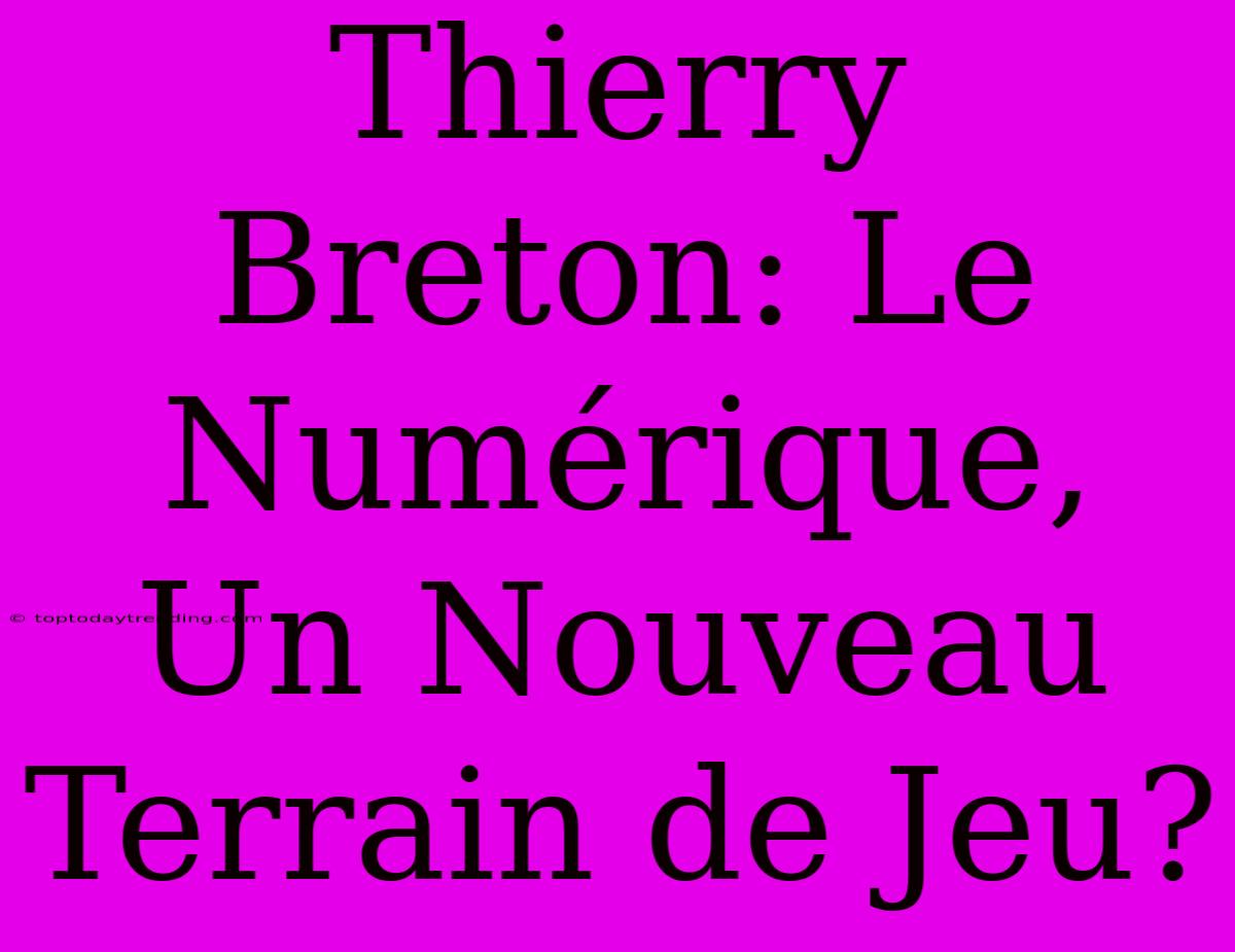 Thierry Breton: Le Numérique, Un Nouveau Terrain De Jeu?