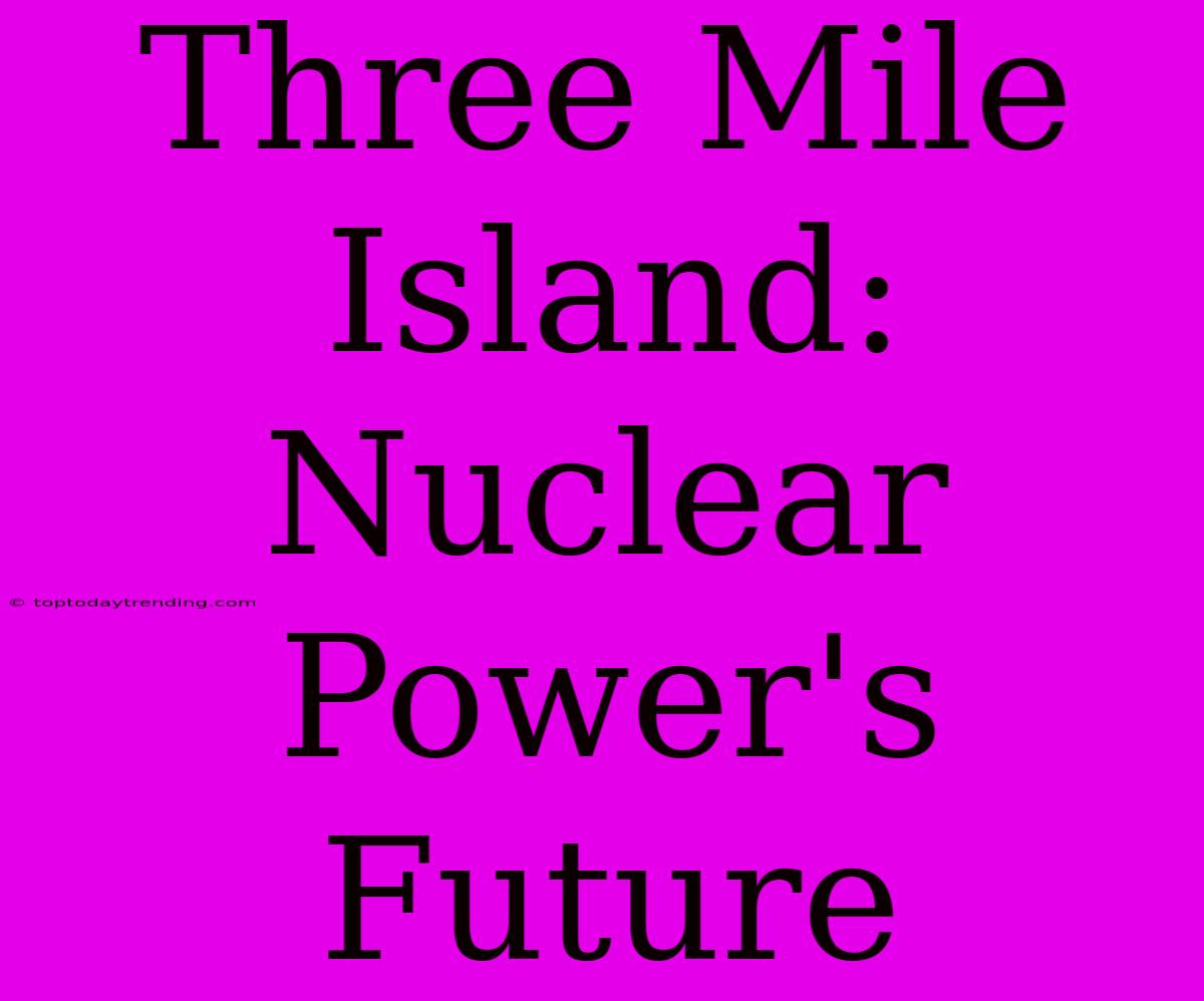 Three Mile Island:  Nuclear Power's Future