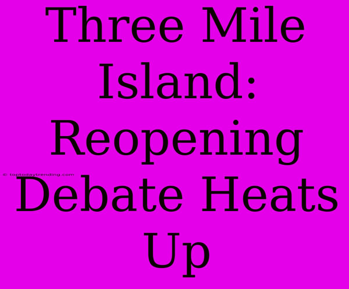 Three Mile Island:  Reopening Debate Heats Up