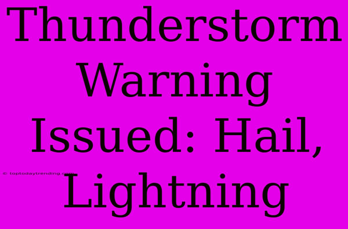 Thunderstorm Warning Issued: Hail, Lightning