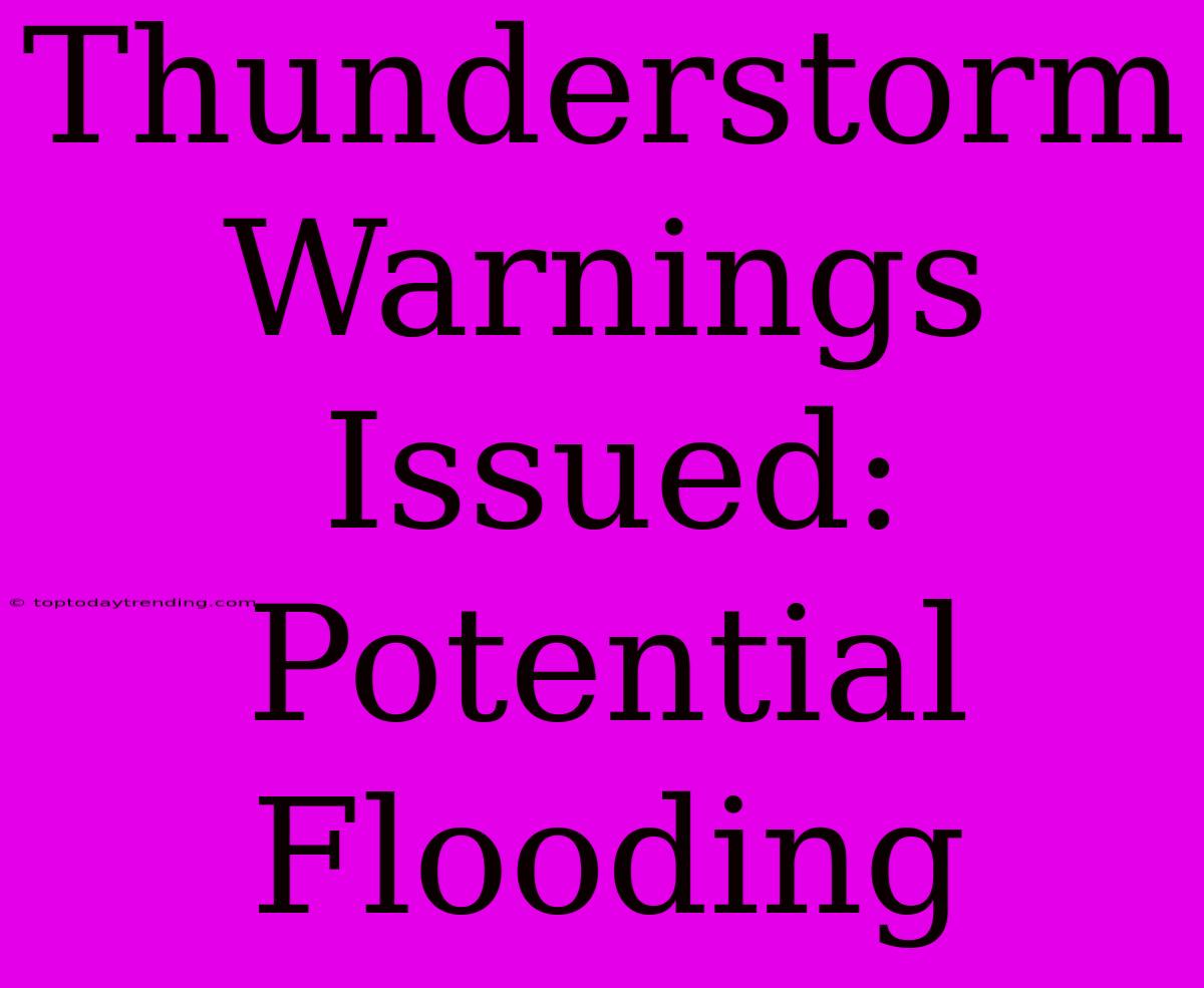 Thunderstorm Warnings Issued: Potential Flooding