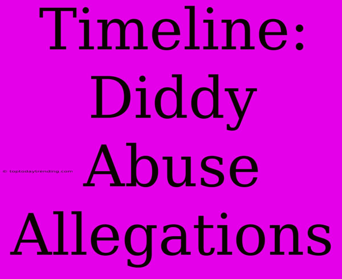 Timeline: Diddy Abuse Allegations