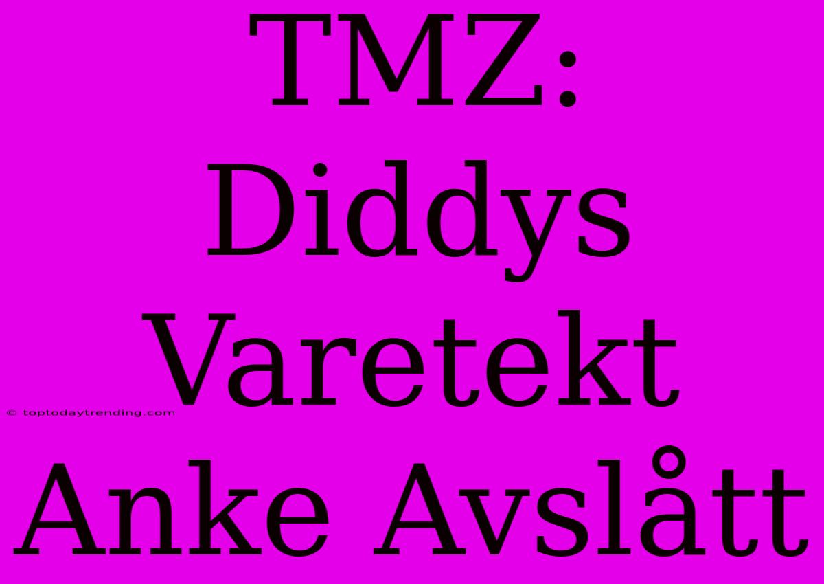 TMZ: Diddys Varetekt Anke Avslått