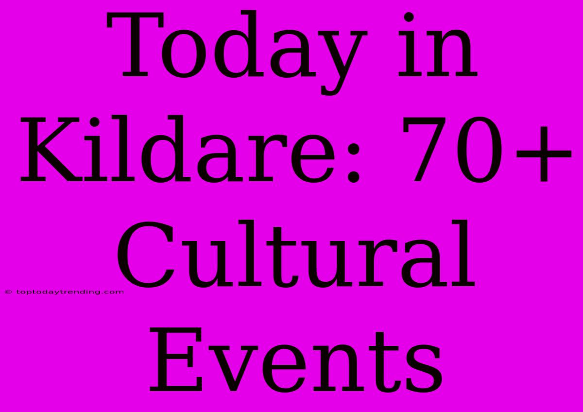 Today In Kildare: 70+ Cultural Events