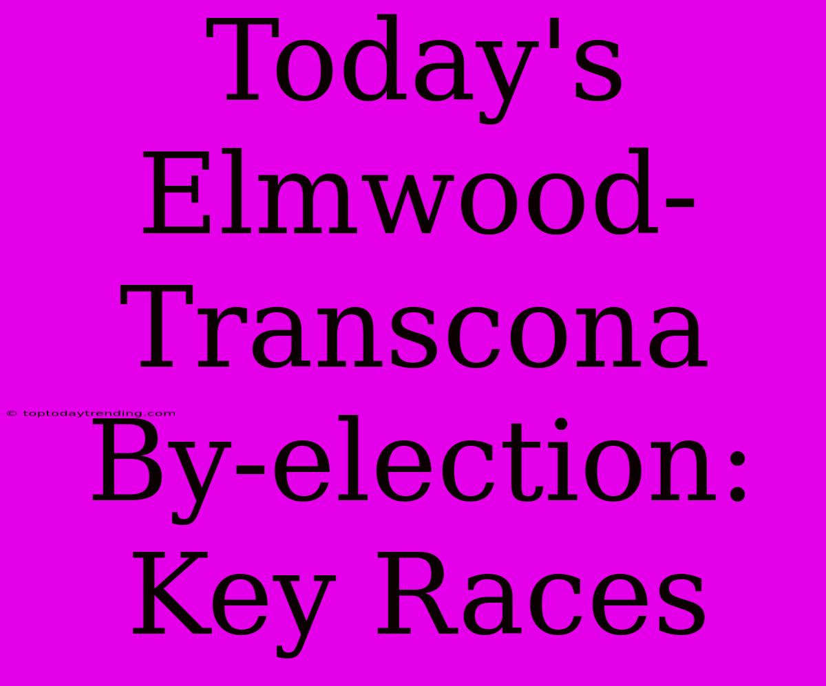 Today's Elmwood-Transcona By-election: Key Races