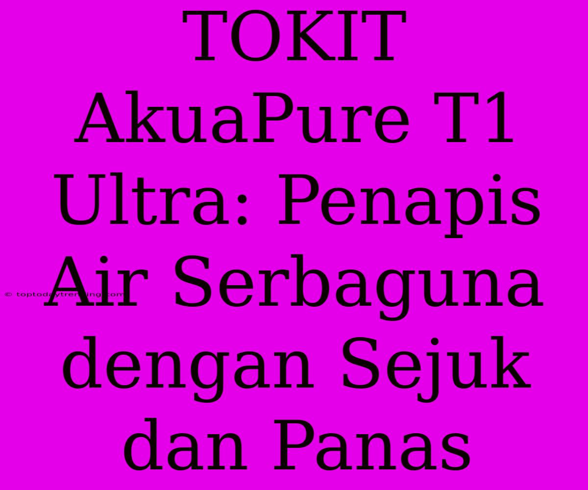 TOKIT AkuaPure T1 Ultra: Penapis Air Serbaguna Dengan Sejuk Dan Panas