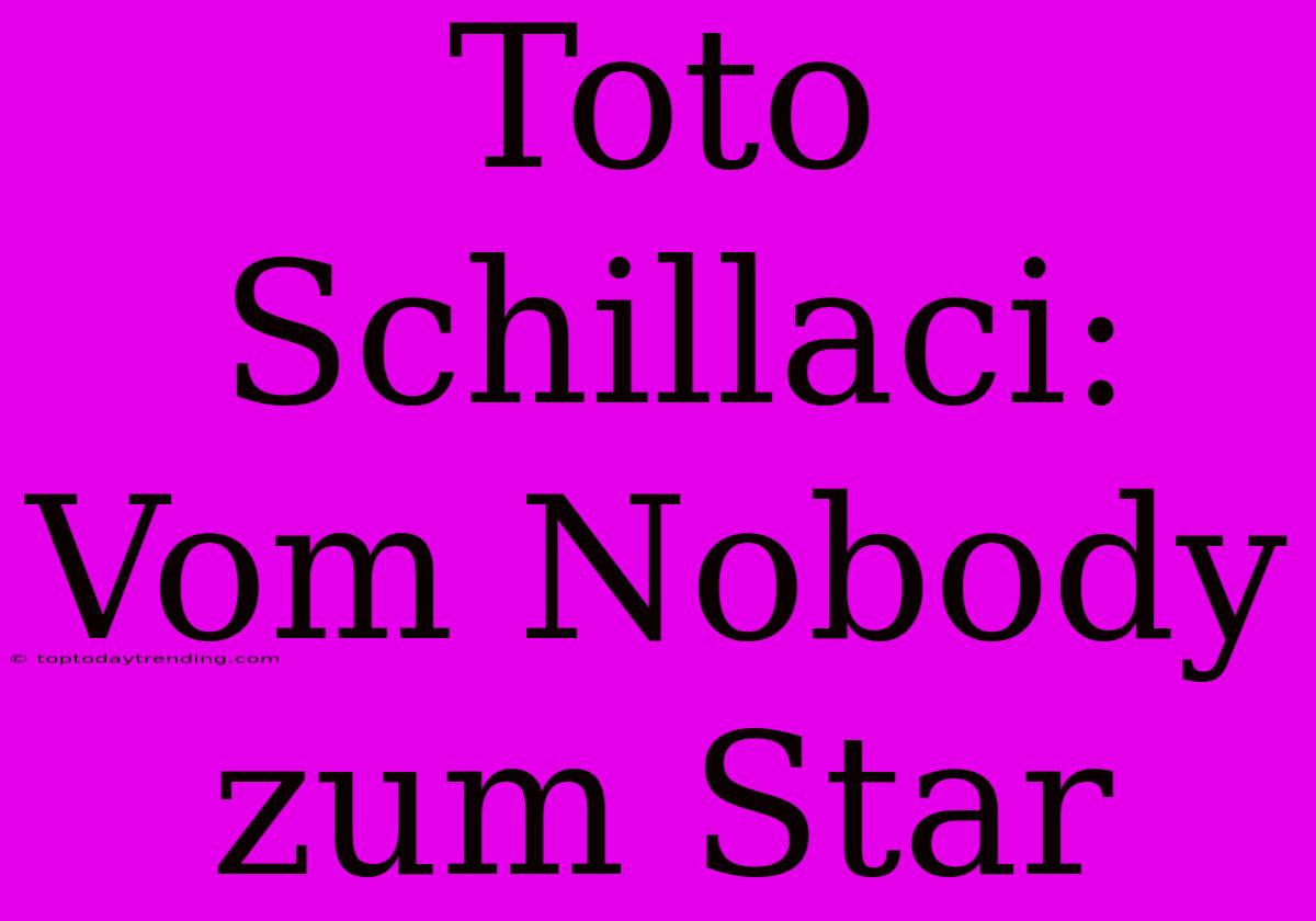 Toto Schillaci: Vom Nobody Zum Star