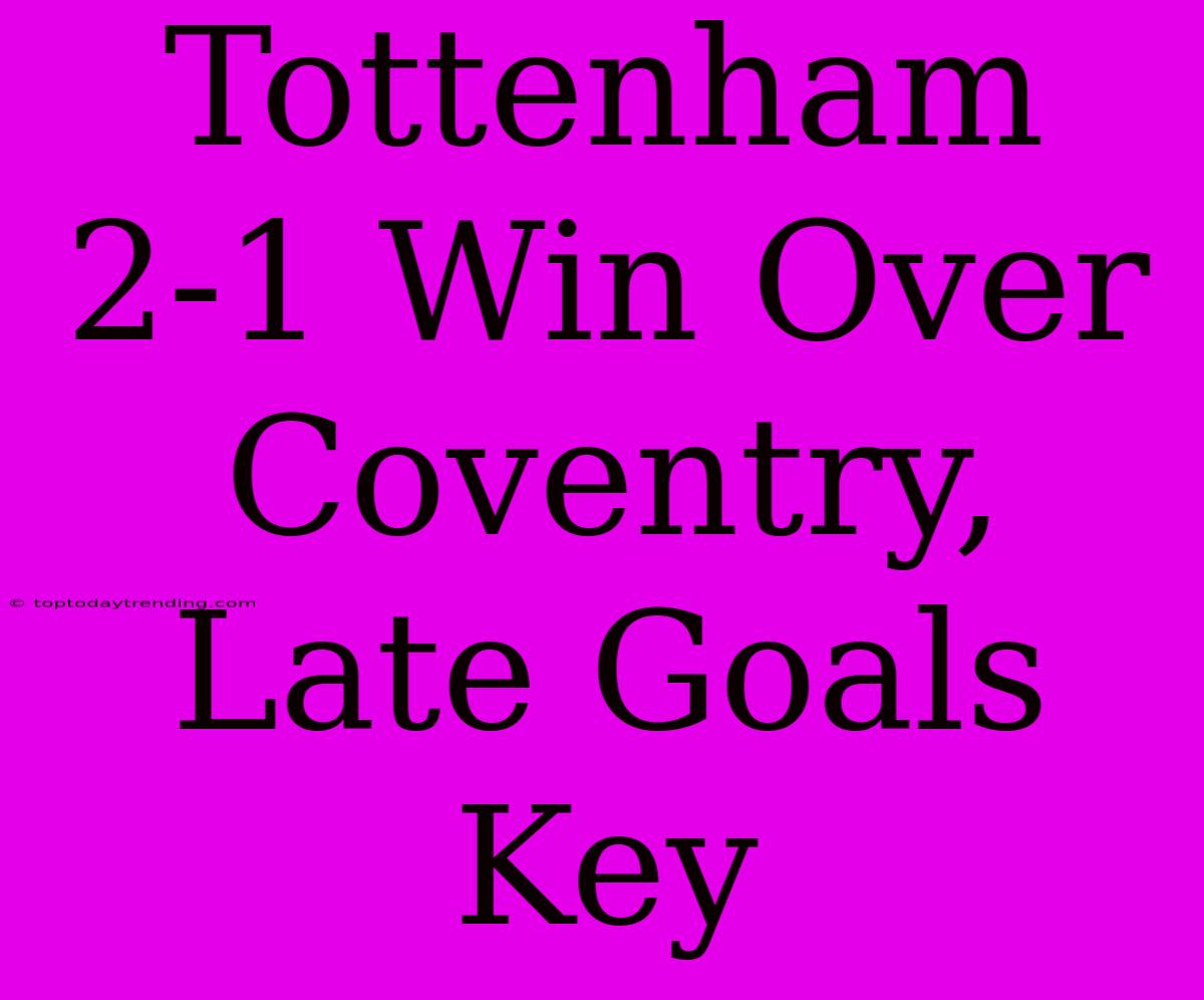 Tottenham 2-1 Win Over Coventry, Late Goals Key