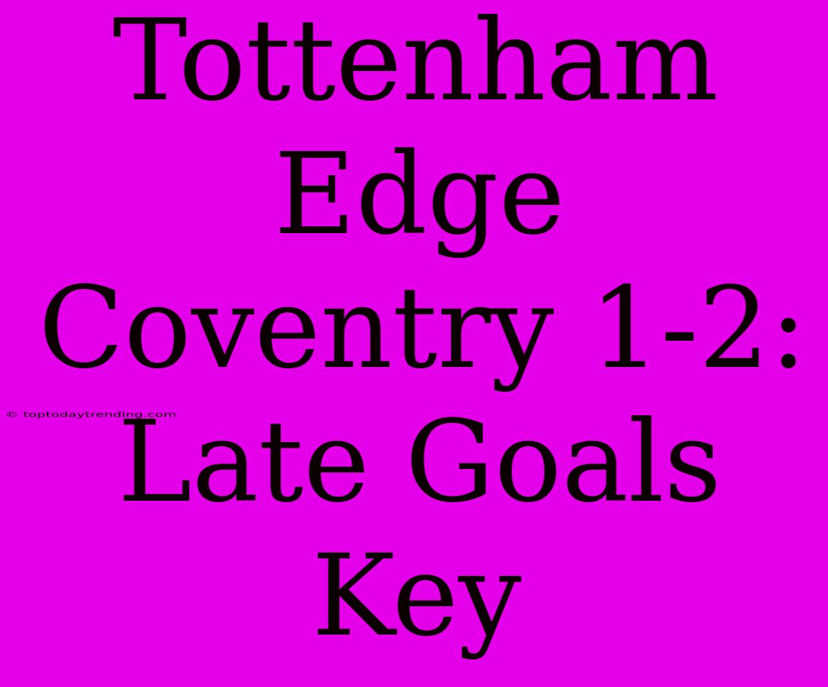 Tottenham Edge Coventry 1-2: Late Goals Key