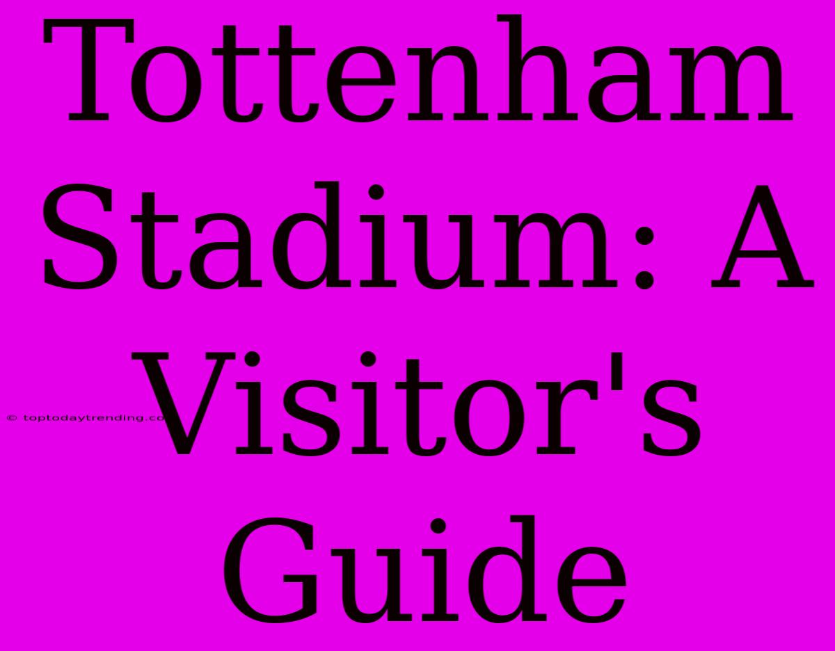 Tottenham Stadium: A Visitor's Guide