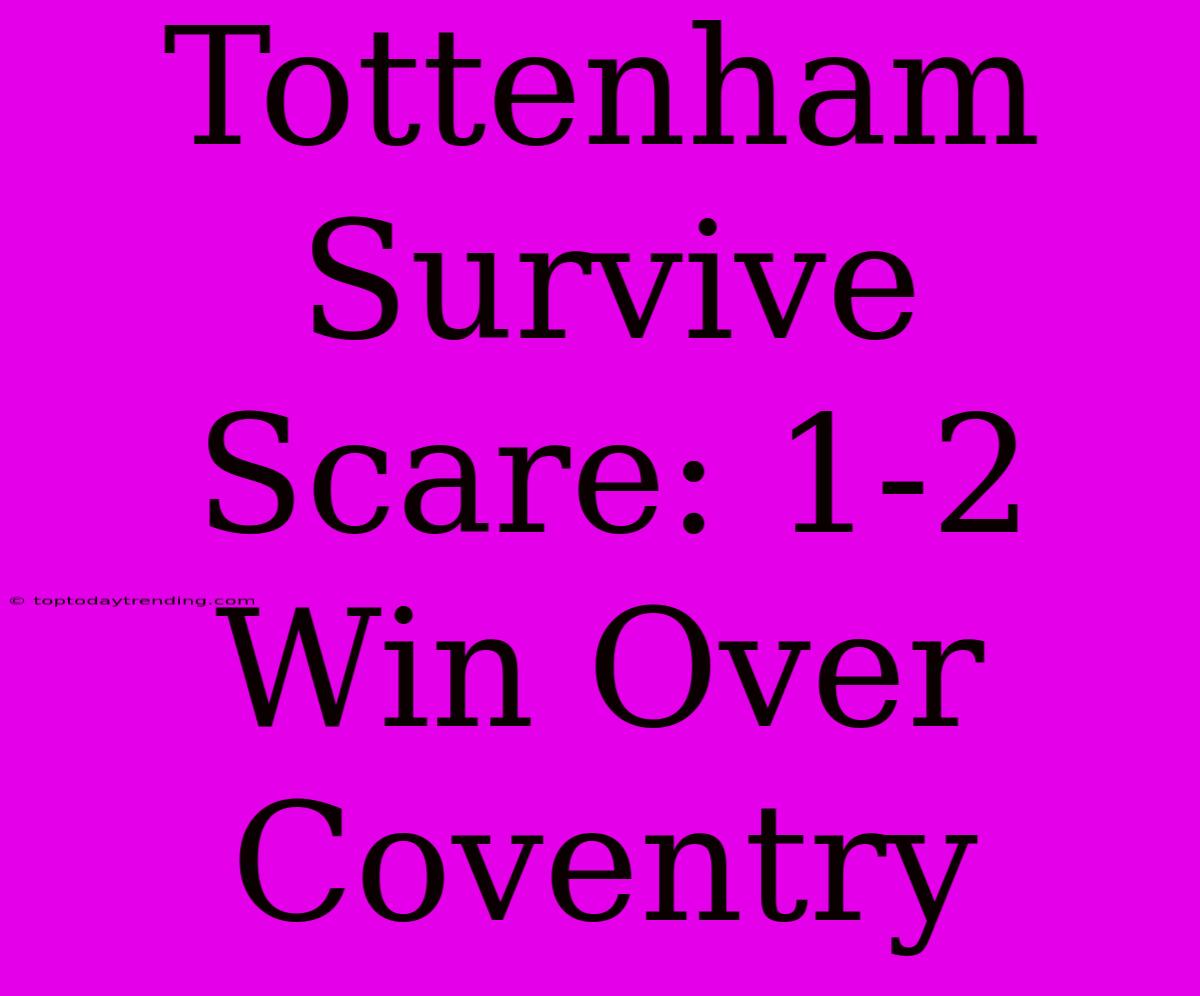 Tottenham Survive Scare: 1-2 Win Over Coventry