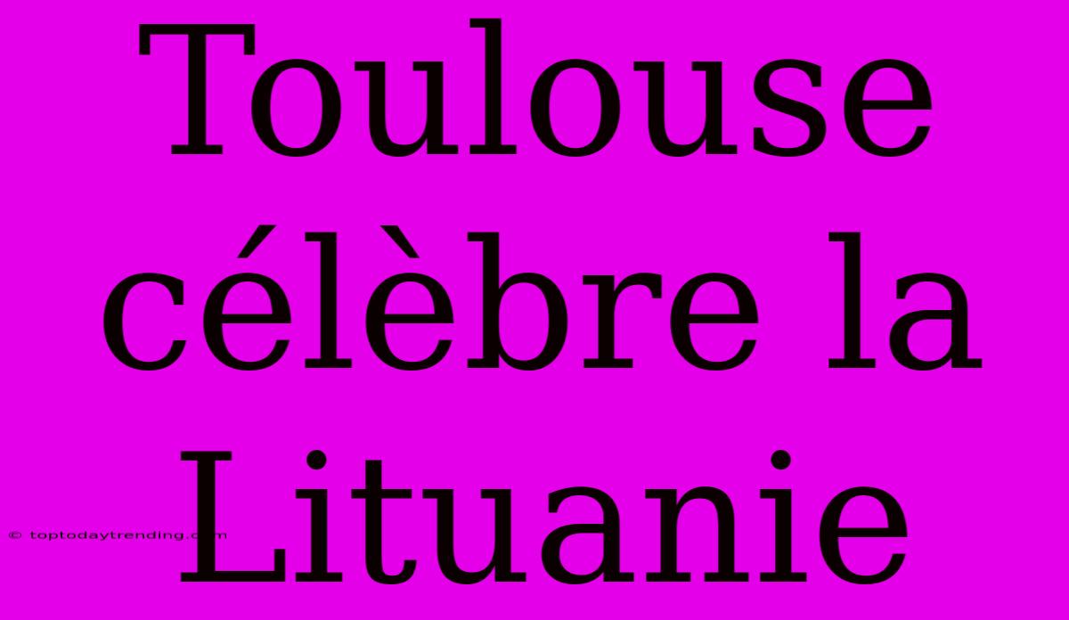 Toulouse Célèbre La Lituanie