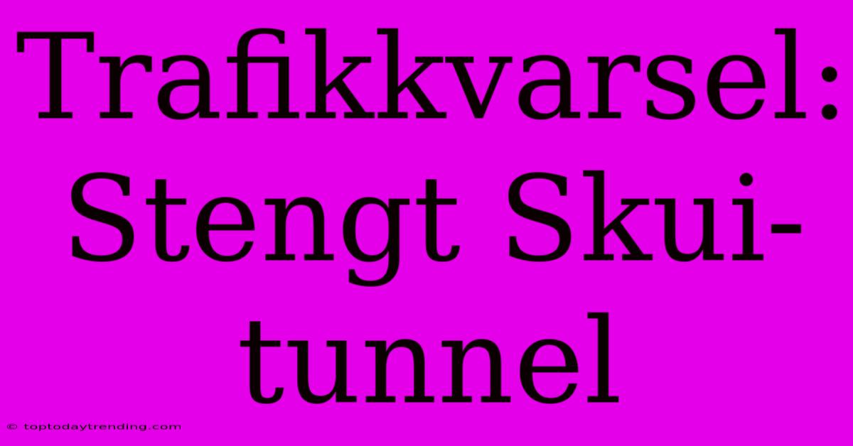 Trafikkvarsel: Stengt Skui-tunnel