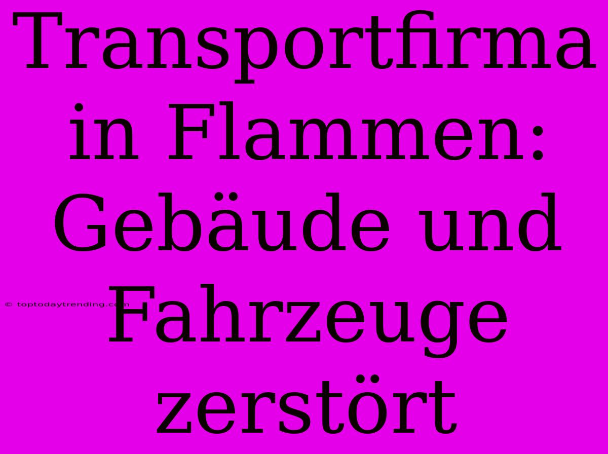 Transportfirma In Flammen: Gebäude Und Fahrzeuge Zerstört