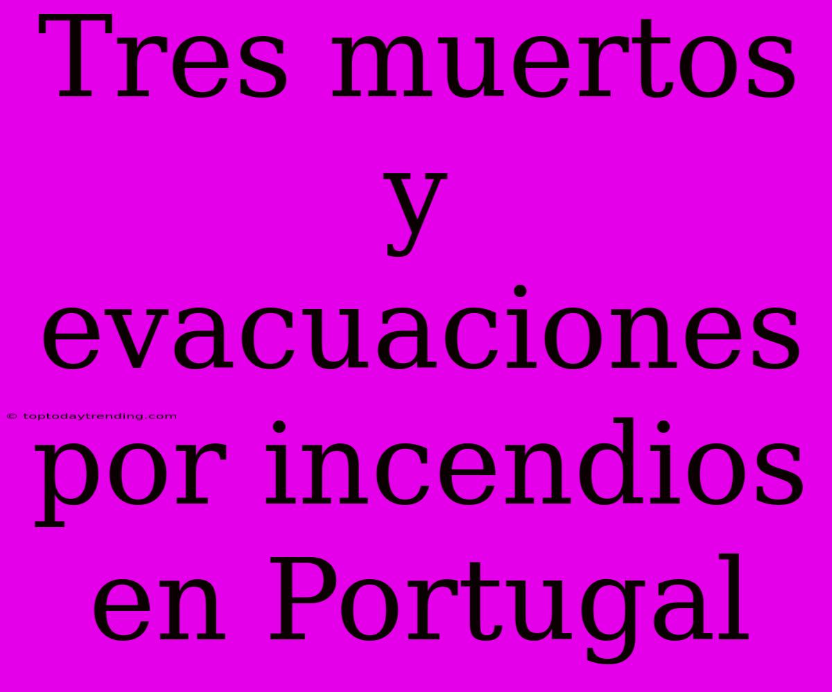 Tres Muertos Y Evacuaciones Por Incendios En Portugal