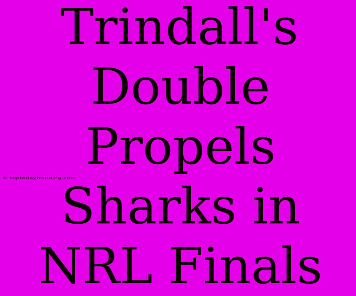 Trindall's Double Propels Sharks In NRL Finals