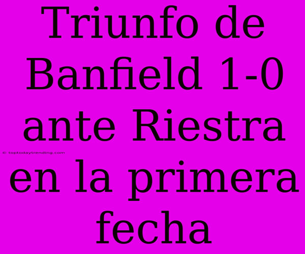 Triunfo De Banfield 1-0 Ante Riestra En La Primera Fecha