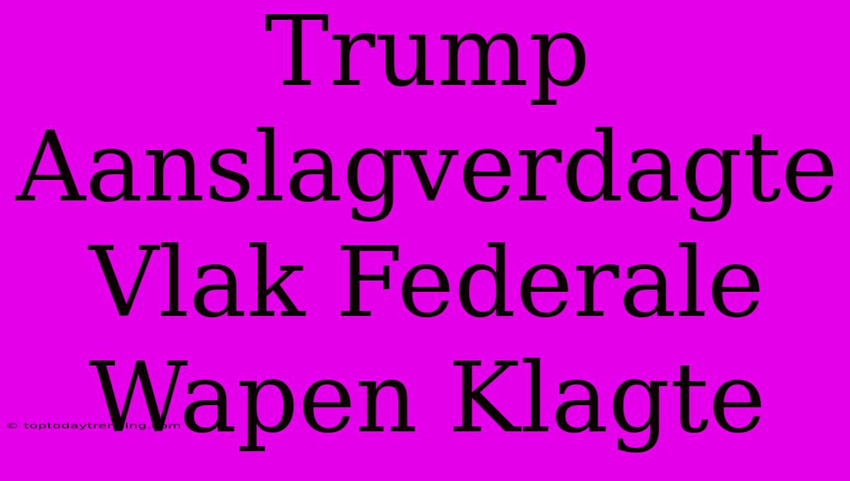 Trump Aanslagverdagte Vlak Federale Wapen Klagte