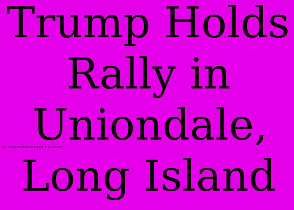 Trump Holds Rally In Uniondale, Long Island