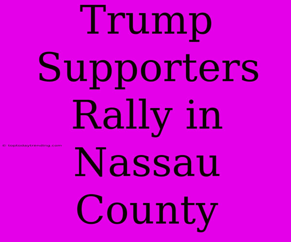 Trump Supporters Rally In Nassau County