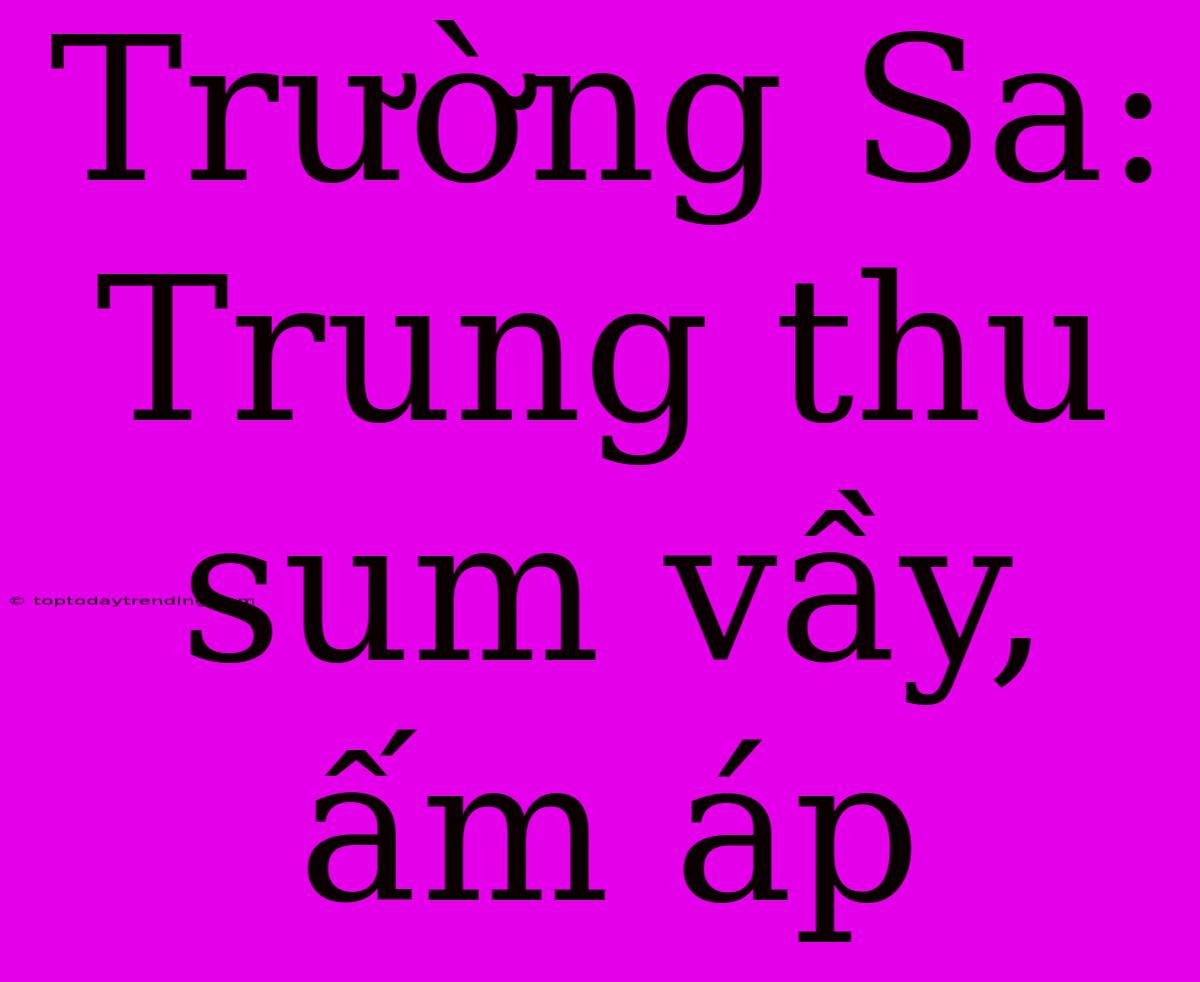 Trường Sa: Trung Thu Sum Vầy, Ấm Áp