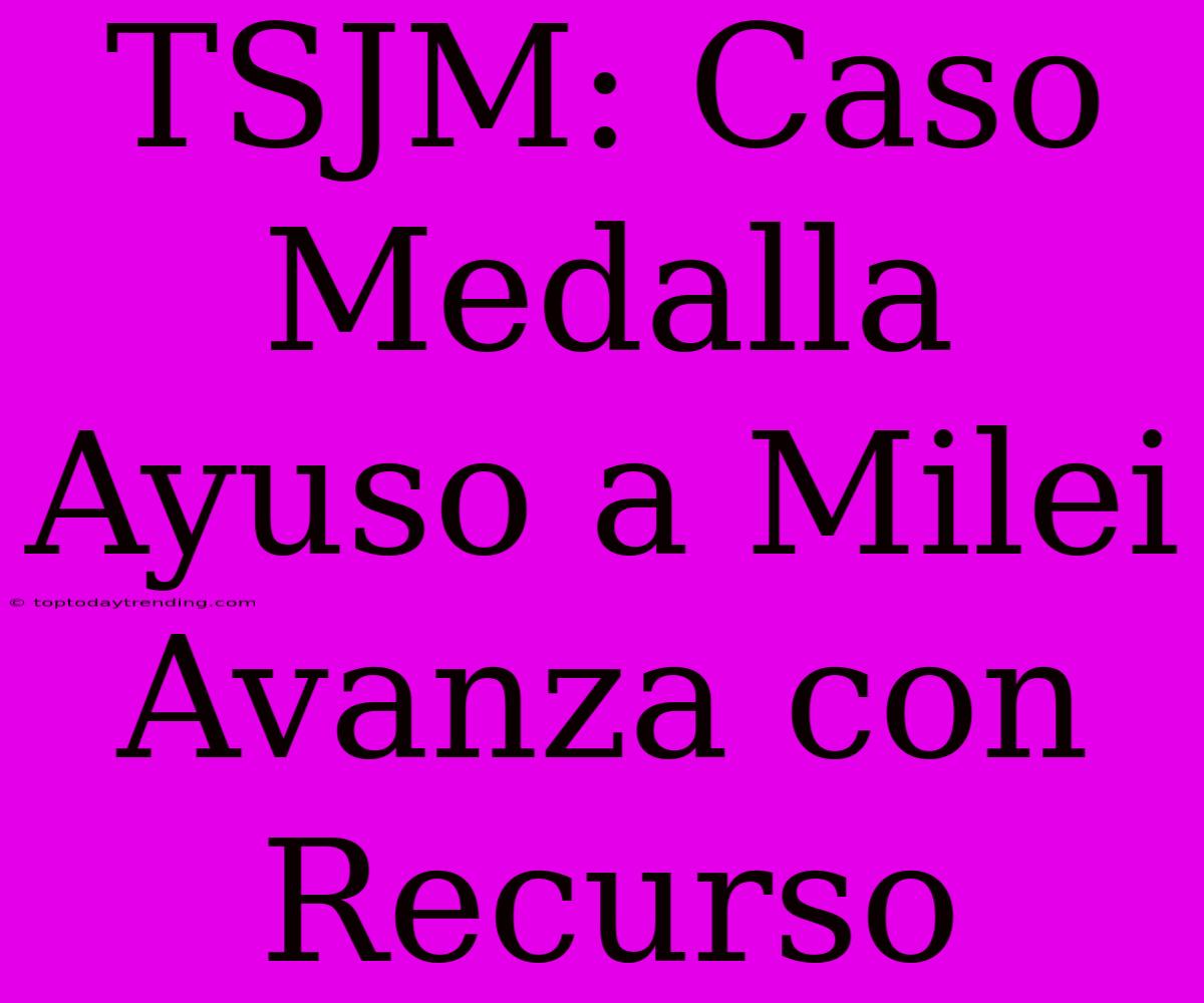 TSJM: Caso Medalla Ayuso A Milei Avanza Con Recurso