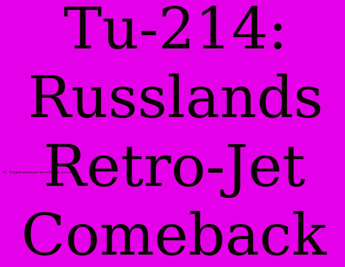 Tu-214: Russlands Retro-Jet Comeback