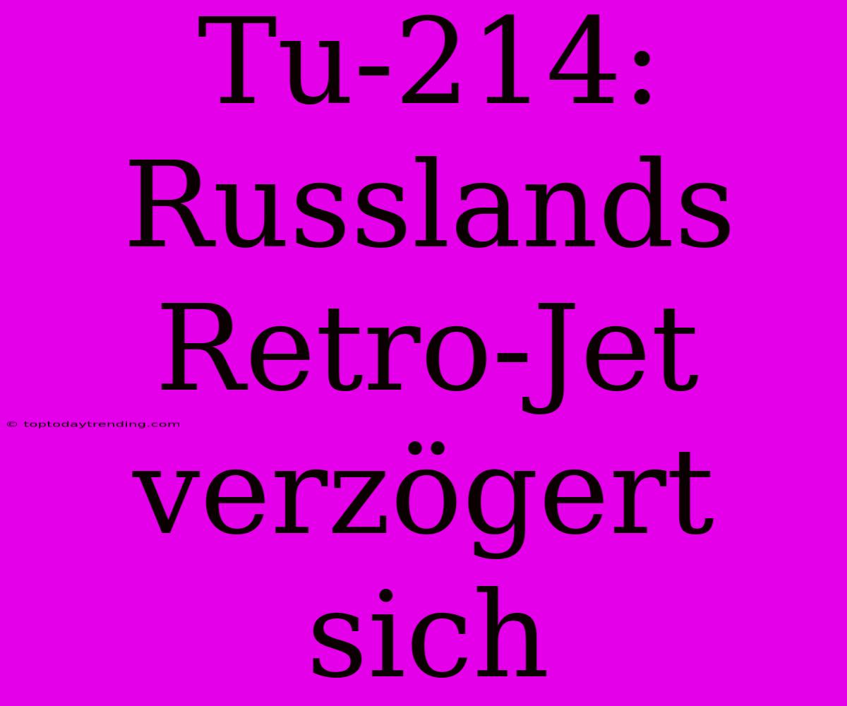 Tu-214: Russlands Retro-Jet Verzögert Sich