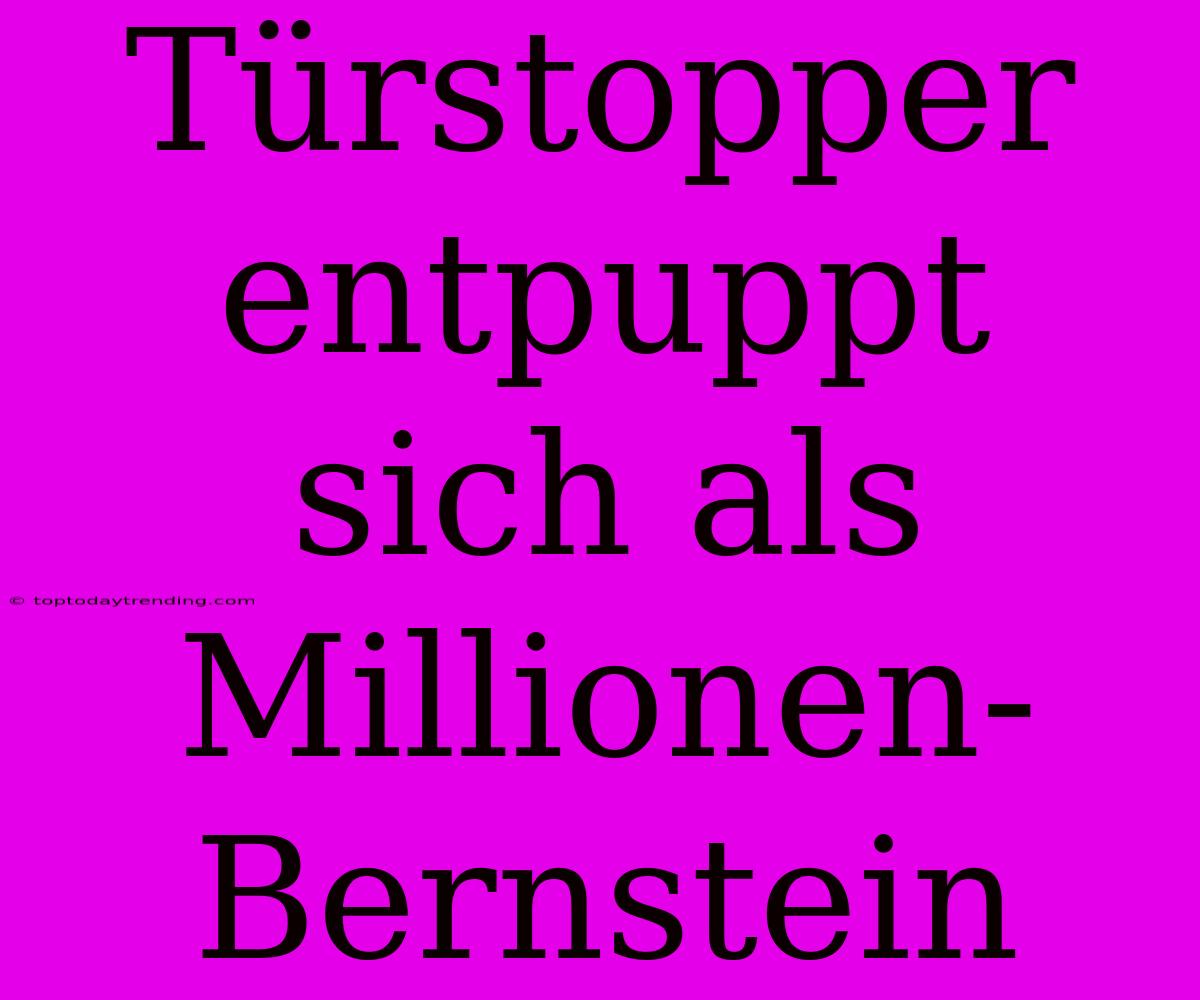 Türstopper Entpuppt Sich Als Millionen-Bernstein