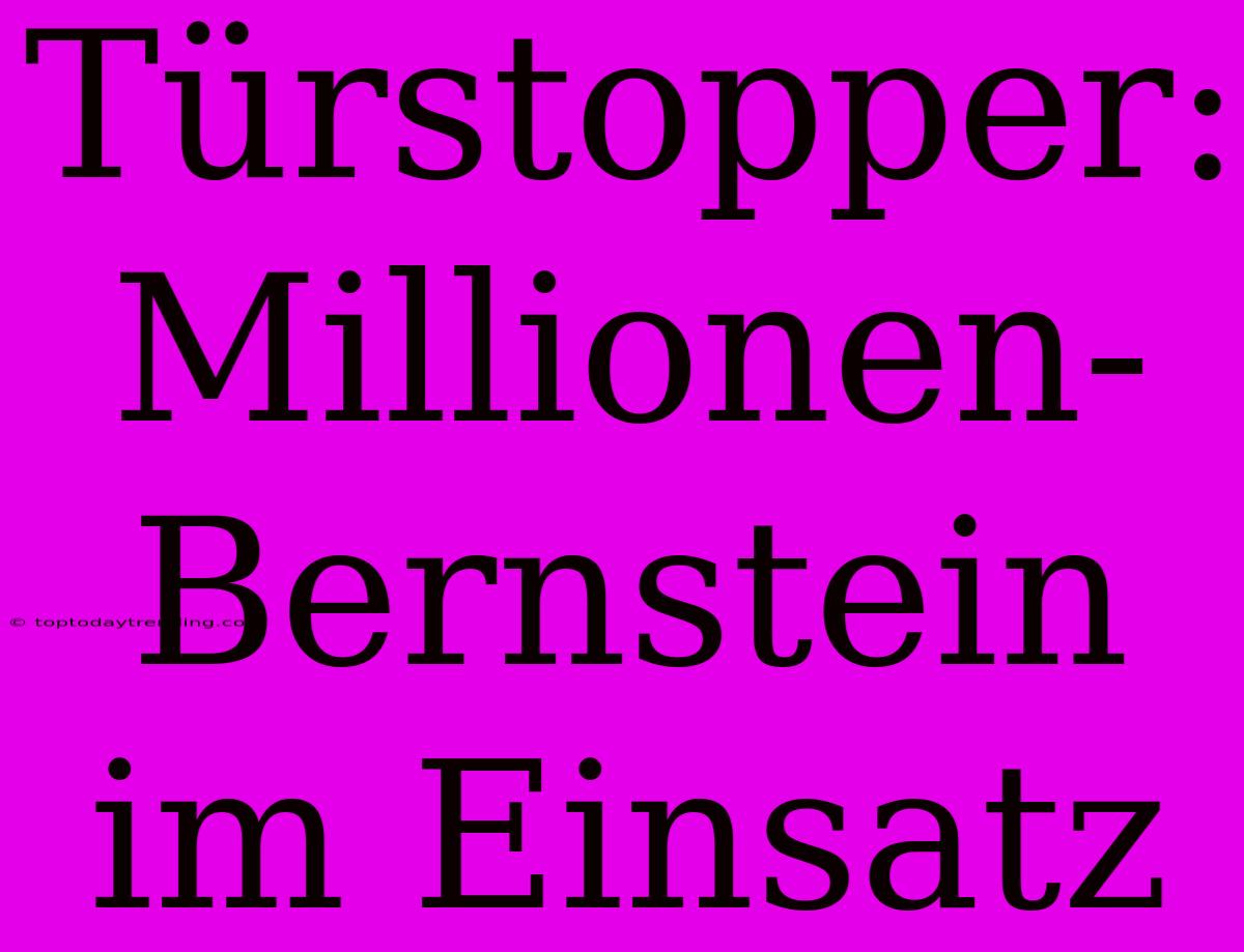 Türstopper: Millionen-Bernstein Im Einsatz