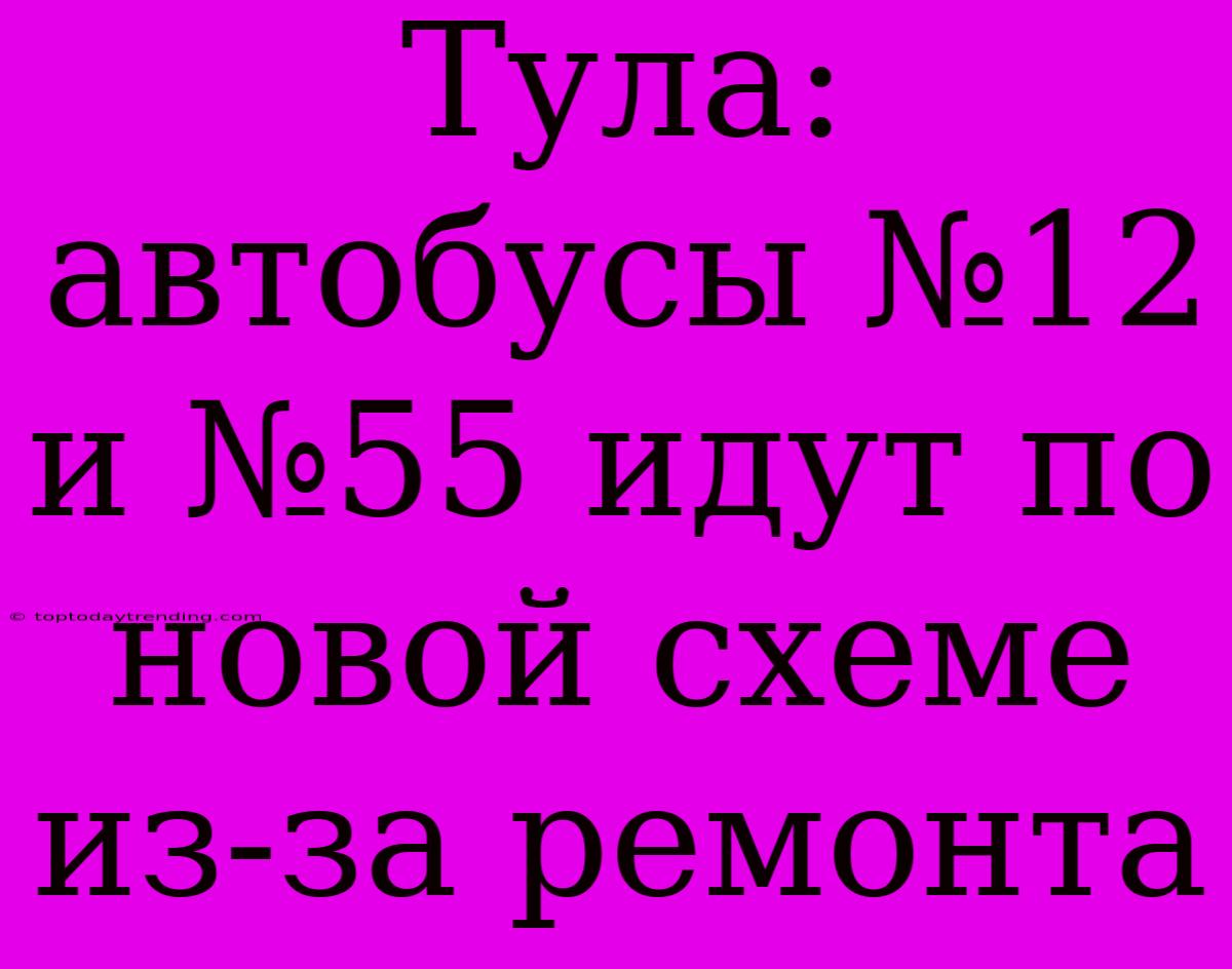 Тула: Автобусы №12 И №55 Идут По Новой Схеме Из-за Ремонта