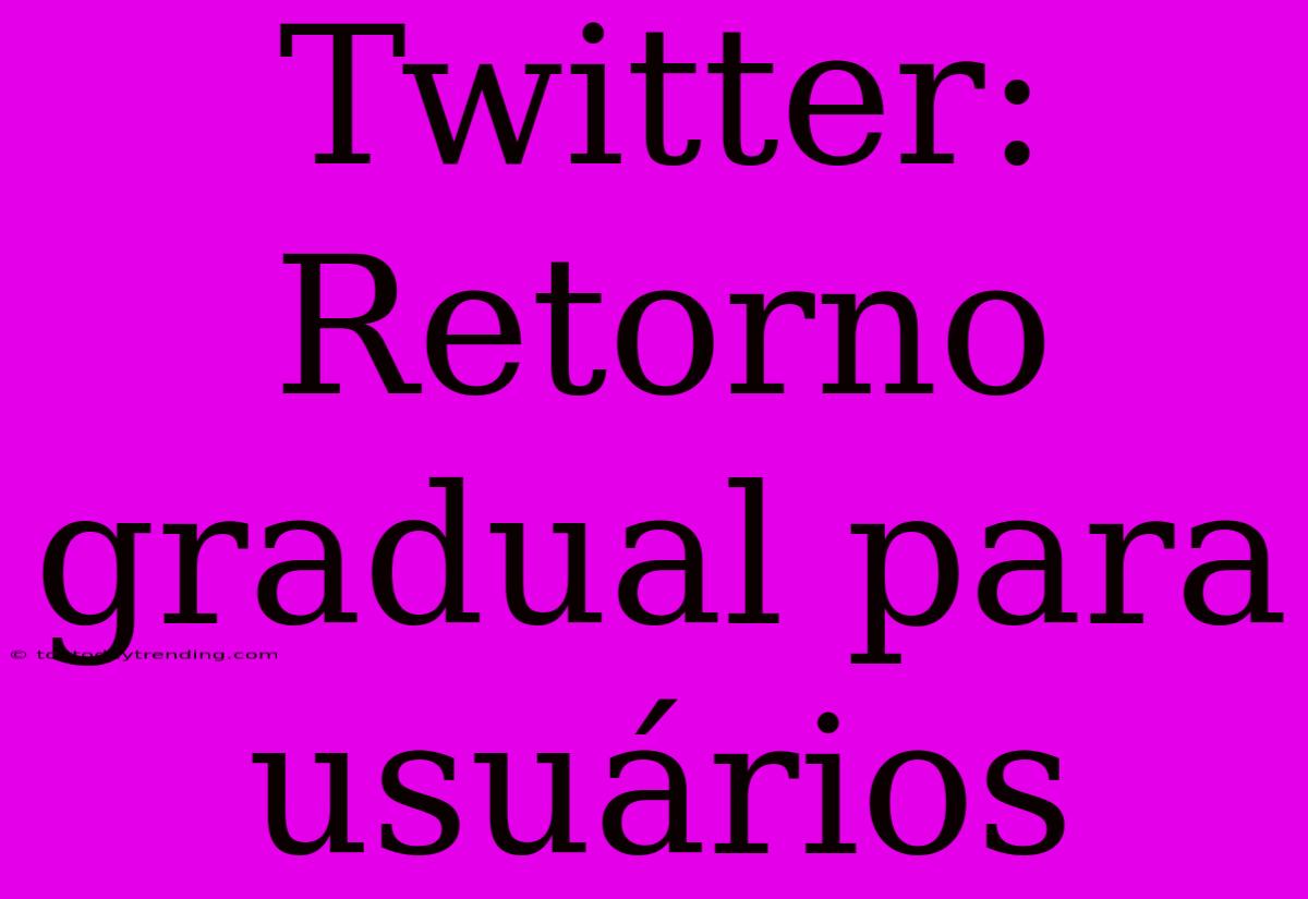 Twitter: Retorno Gradual Para Usuários